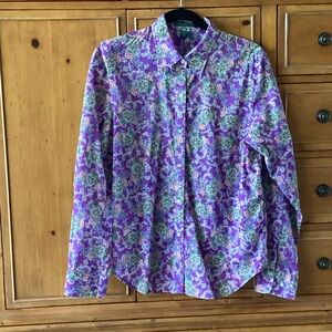 Lauren Ralph Lauren Purple Long Sleeve Shirt Size Large